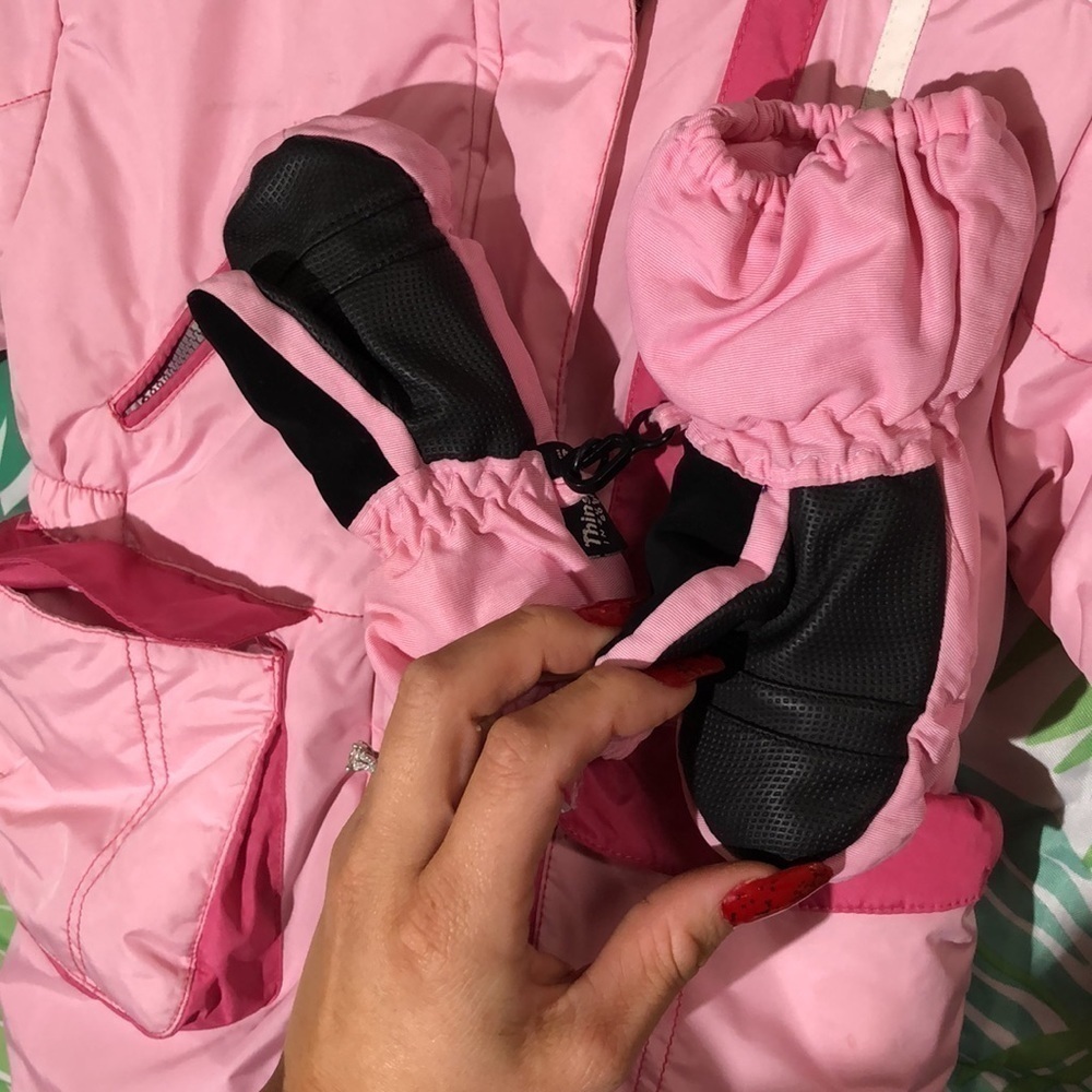 Oviesse fagottino one piece snowsuit 12 months pink with gloves - Picture 8 of 14